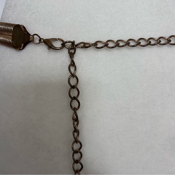 Gold Tone Rhinestone Embellished Circle Stretch Glam Statement Belt Women’s - Picture 6 of 11